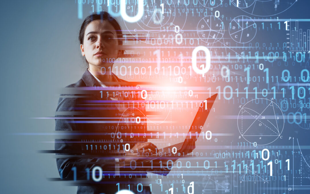 digital transformation concept. binary code. ai (artificial intelligence).