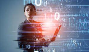 digital transformation concept. binary code. ai (artificial intelligence).
